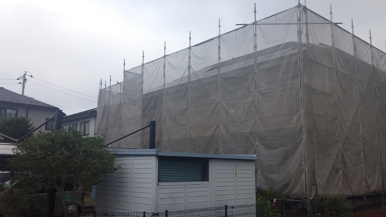 戸建ての足場工事から高圧洗浄（千葉県市川市）