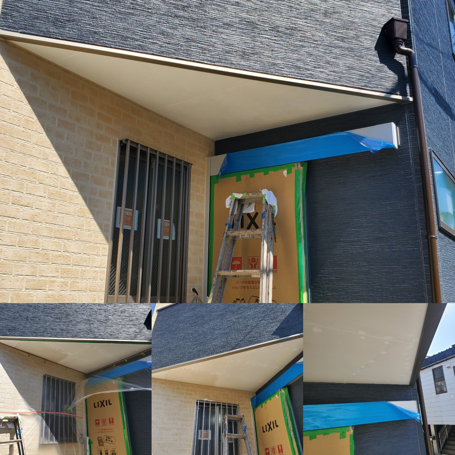 戸建ての軒天塗装「ご新規様はパテ処理込み20,000円で」（千葉県市川市）