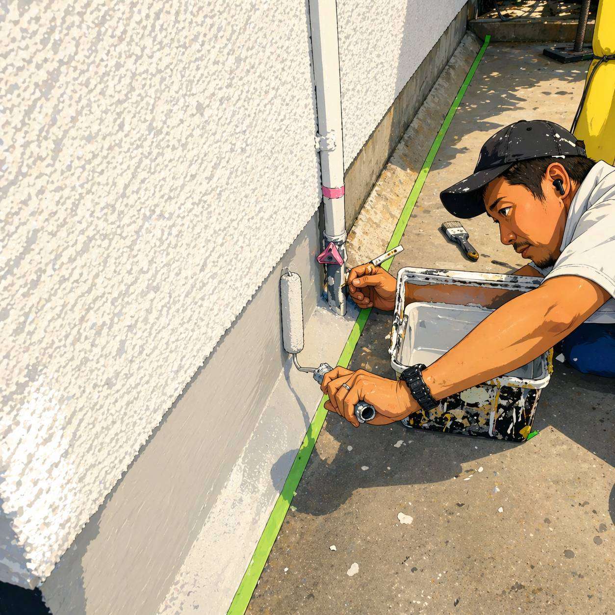 松戸市の外壁塗装＆雨樋塗り替え「店舗改装で10年先を見据えた艶仕上げ」