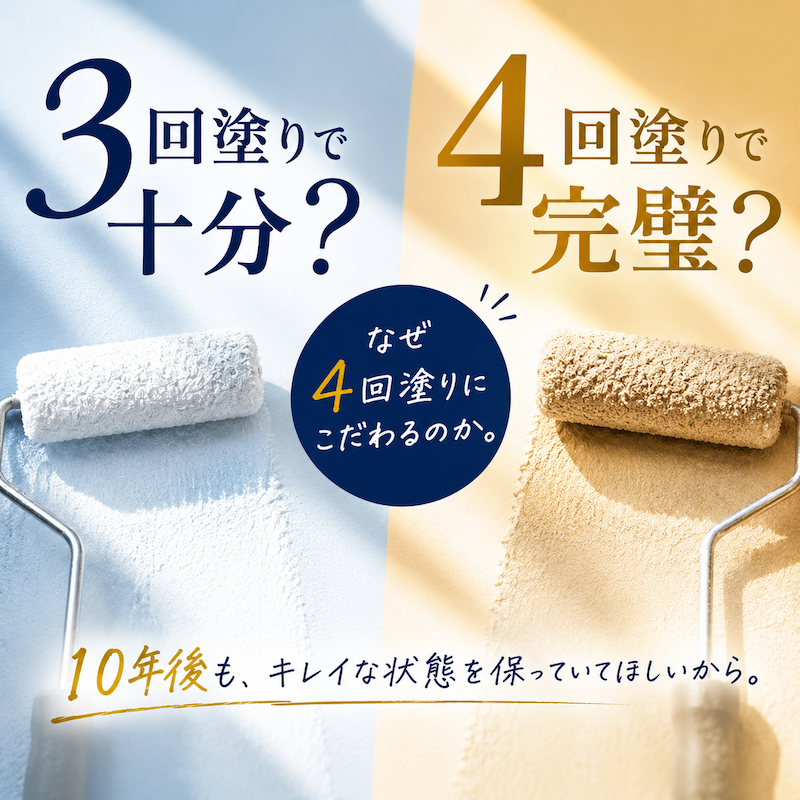 外壁塗装は3回塗りで十分？4回塗りとの違いをプロが解説