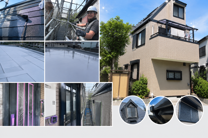 【屋根塗装・外壁塗装】下地から完成まで妥協なし！3回下塗りで叶えた高耐久リフォーム（千葉県船橋市）